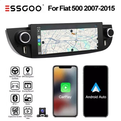 Apple Carplay FM Android 14 Car Stereo Radio GPS 64G For Fiat 500 2007-2015 +AHD - Image 1 of 4