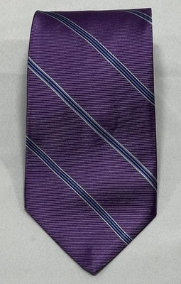 Corbata Brooks Brothers 346 púrpura y azul a rayas pura seda hecha en EE. UU. Foto 1 de 4