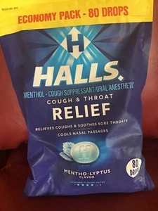 HALLS Relief Mentho-Lyptus Cough Drops, Economy Pack, 80 Drops - Picture 1 of 1