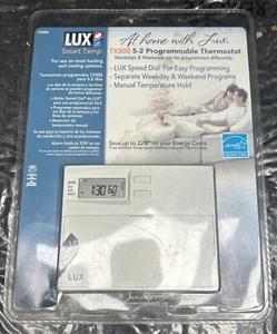 Lux TX500E 5/2 Day Programmable Thermostat White Digital Display Wall-Mounted - Picture 1 of 2