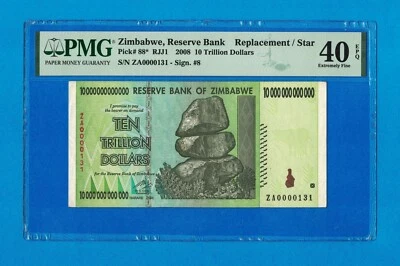 10 万亿美元津巴布韦 2008 P88 星 PMG 正品低序列号 - 131 — 第 1/4 张图片