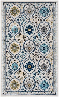 Alfombras de área Evoke Power con telar Safavieh marfil/azul - EVK210C Foto 1 de 4