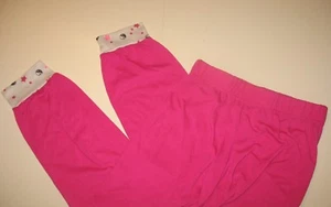 SO -  GIRL'S SIZE 7-8  PAJAMA BOTTOMS - LOUNGE PANTS PINK - STARS PRINT CUFFS - Picture 1 of 3