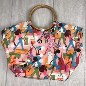 Bolso de Mano Neiman Marcus Bambú Mango Redondo Rosa Diva Damas Moda Retro Elegante - Imagen 1 de 8