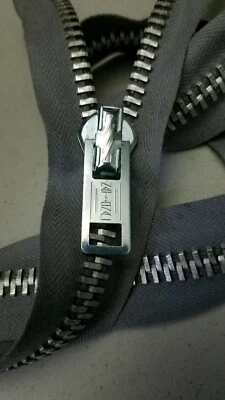 EE. UU. De Colección 1968/NACIONAL" CREMALLERA #10 SEPARADOR (Chaqueta) Metal ALUMINIO=22"/GRIS.ALGODÓN Foto 1 de 4