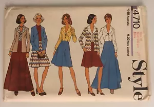 Style 4710 Vintage 70s Sewing Pattern Skirt Cardigan Blouse Size: 18 - Picture 1 of 10