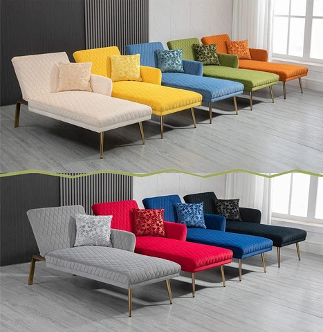 Convertible Velvet Chaise Lounge Chair Bed 3-in-1 Sleeper Sofa Adjustable Sofa Cover