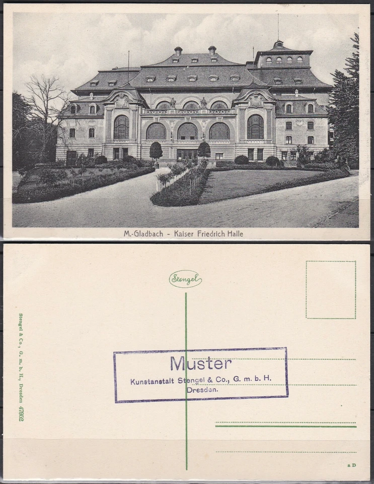 Specimen Postcard, Germany Architecture, Gladbach Emperor Friedrich Hall - Image 1 of 1