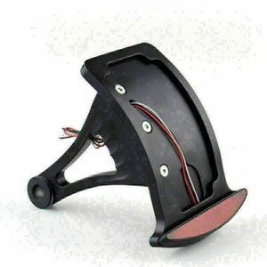 Side Axle Mount Black Billet License Plate Bracket Taillight Led Fits Hy BLK T9 - Picture 1 of 13