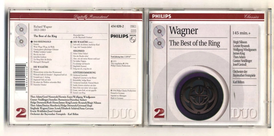 2 Cd Richard Wagner THE BEST OF THE RING Karl Bohm Philips 1996 Die Walkure - Imagen 1 de 1