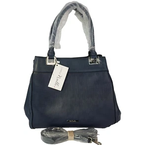 Bolso de mano Simply Noelle de cuero vegano estilo texturizado azul marino para mujer - Imagen 1 de 7