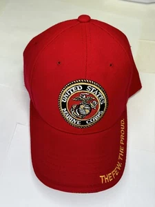 United States Marine Corps Hat Cap -The Few The Proud - Red - Picture 1 of 4