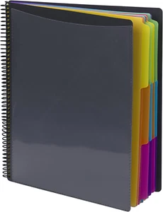Project Organizer, 24 Pockets, Grey with Assorted Bright Tabs, Tear Resistant Po - Picture 1 of 12