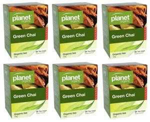 Planet Organic Green Chai 6 x 25 teabags green tea cinnamon clove cardamom bags - Picture 1 of 2
