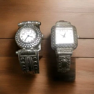 2 relojes brazalete vintage para mujer Geneva Elite tono plata sin probar - Imagen 1 de 5