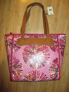 NEW* Fossil Handbag Bag Key Per Tote SHOPPER Multi $98 RETAIL Pink Multi - Picture 1 of 5
