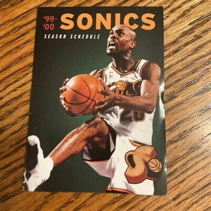 1999-00 Seattle Sonics calendario de bolsillo Gary Payton (verde) MGD - Imagen 1 de 2