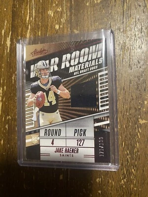 2023 Absolute Jake Haener Red War Room Rookie Card Jersey Patch RC /199 Saints - Image 1 of 4