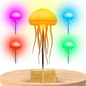 Jellyfish Lamp LED Mood USB Rechargeable Table Lamp with Touch Sensor and Voi... - Picture 1 of 8