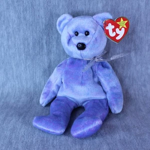 Bear Ty Clubby II Gorro Bebés 3-9-1999 DE COLECCIÓN NUEVO CON ETIQUETA COLOR PÚRPURA - Imagen 1 de 5