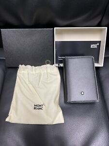Mont Blanc Meisterstuck Leather Business Card Holder with Gusset - Black Color.