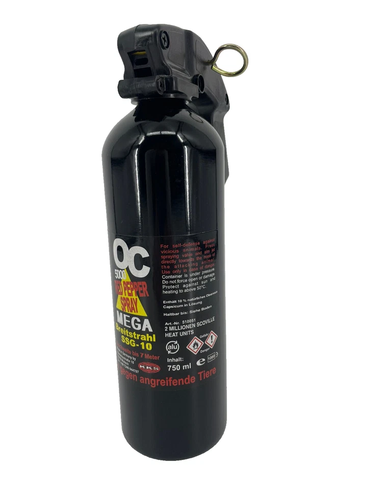 XXL 750ml Tierabwehrspray MEGA Breitstrahl OC 5000 Pfefferspray (€ 101,27/L ) - Bild 1 von 2