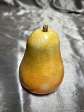 Vintage Polished Alabaster Marble Stone Paperweight Fruit Pear