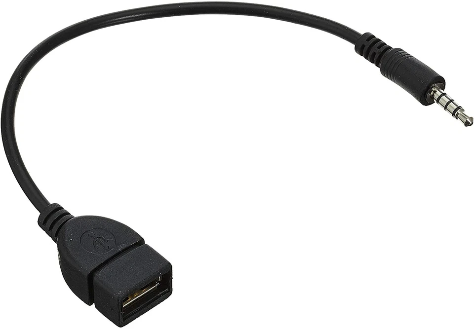 System-S USB Typ A (Male) zu 3,5mm Klinkenstecker AUX Audio Kabel 20cm - Bild 1 von 1