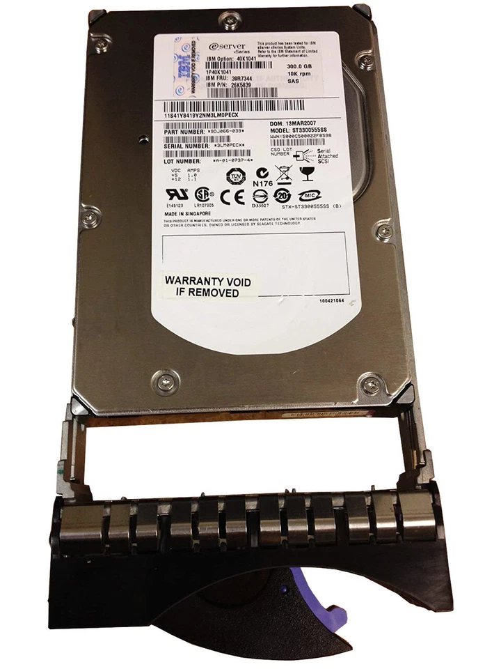 IBM 40K1041, 39R7344 300GB 15K 3.5" SAS HDD – Enterprise Server Hard Drive 6Gbps - Image 1 of 1