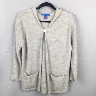 Cárdigan vintage So Blue para mujer extra pequeño gris con capucha mezcla de lana suéter Foto 1 de 4