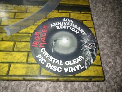 IRON MAIDEN  ~AWESOME RARE CRYSTAL CLEAR LIMITED ED. PRESS LP VINYL 40 ANNIVERS. - Image 1 of 4