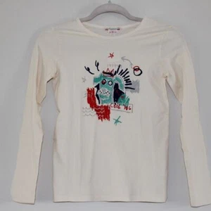 NWT Bonpoint Long Sleeve White Cool Dog Graphic Cotton T-Shirt 12 - Picture 1 of 6