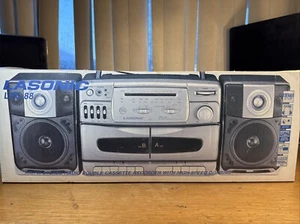 Lasonic LPC-88 AM/FM Stereo Dual Cassette Recorder With High Speed Dubbing NEW - Picture 1 of 14