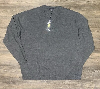 Suéter Pullover Hart Schaffner Marx Lana Merino Extra Fina LS LS Cuello en V Talla 4XT Foto 1 de 4