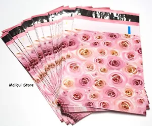 100 Pink Roses designer 6 x 9 Poly mailer bags plastic mailing envelopes - Picture 1 of 4