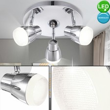 LED 15W DECKEN-LAMPE RUND FLUR BAD LEUCHTE RONDELL 3-er SPOT STRAHLER WARMWEIß