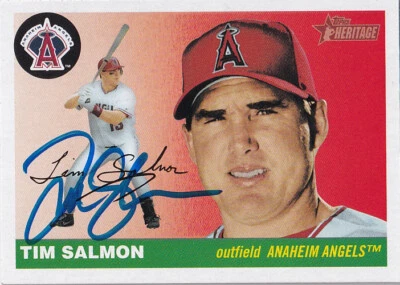 Tim Salmon 2004 Topps Heritage FIRMADO Ángeles AUTOGRAFIADO RARO Foto 1 de 2