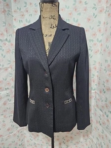 RINA ROSSI, DAMENBLAZER SCHWARZ POLY/RAYON KERBE STIL GEO GÜRTEL, GRÖSSE 2 - Bild 1 von 11