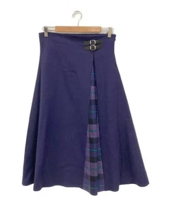 O'NEIL OF DUBLIN × Martinique Wool Check Wrap Skirt Purple Women’s Size GB12 - Picture 1 of 4