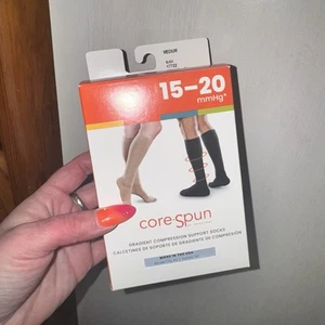 Core-Spun By Therafirm Gradient Compression Support Socks 15-20 mmHg Medium - Picture 1 of 3