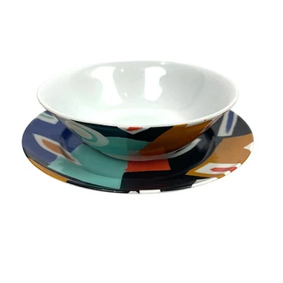 Seltmann Weiden Authentics Porcelana Impresión Abstracta Cuenco Plato Juego de Repuesto Foto 1 de 4