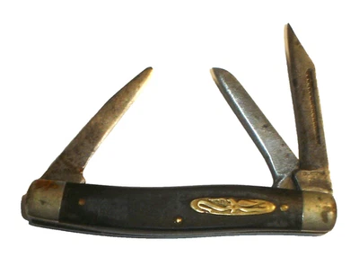 Navaja de Bolsillo Plegable Vintage Craftsman USA 9502 Stockman de 3 Hojas con Mango de Águila Foto 1 de 4