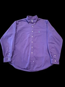 Ralph Lauren Button Down Shirt Mens XL Long Sleeve Purple Green Pony - Picture 1 of 7
