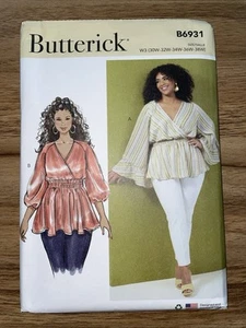Women's Butterick Pattern B6931 Sizes 30W-38W Tops uncut/new - Picture 1 of 2