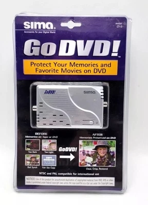 Sima Model CT-2 Go DVD GoDVD Digital Video Enhancer Transfer Duplicator New NOS - Image 1 of 2
