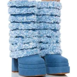 AZALEA WANG " SHREDDED PERFECTION" Talla: 11 BOTA GRUESA EN DENIM (Envío rápido) - Imagen 1 de 7