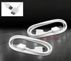 2X 6FT SUPERVELOCIDAD USB 3.0 TIPO A MICRO-B SINCRONIZACIÓN DE DATOS CABLES BLANCO - Imagen 1 de 1