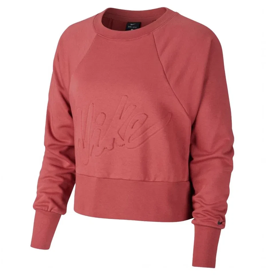 Nike Dry Fit Short Cropped Sweatshirt Red Women's Medium CV7248-661 Long Sleeve