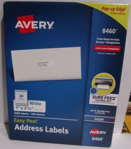 1 Karton mit 3000 Avery 5160/6240/8460 Adresse Versand Versandetiketten 1” x 2 5/8” - Bild 1 von 2