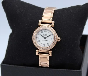 NEW AUTHENTIC COACH MADISON ROSE GOLD WHITE CRYSTALS WOMEN'S 14502405 WATCH - Picture 1 of 12